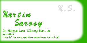 martin sarosy business card
