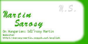 martin sarosy business card